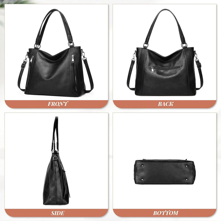 VINBAGGE Damen Handtasche Leder Henkeltasche Top Griff Tasche Vintage Weiches Umhängetasche Schulter