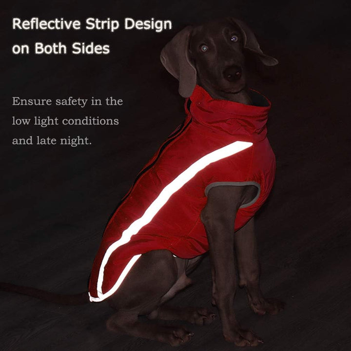 FEimaX Hundemantel Hundejacke wasserdichte Reflektierende Wintermantel mit Fleece Gefüttert Hund Wel