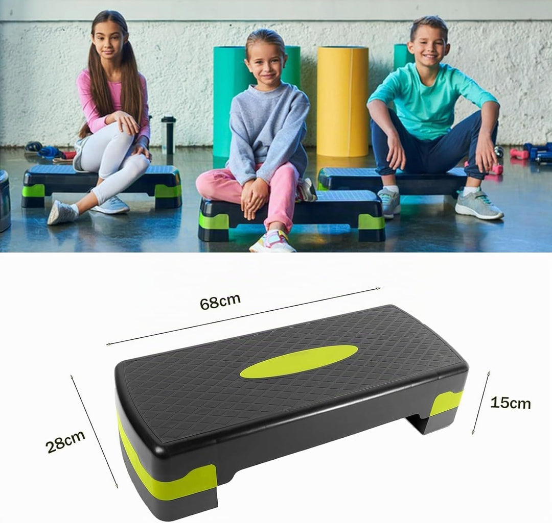 Steppbrett für zuhause, Höhenverstellbar (10-15cm) Stepper Fitness, Aerobic Stepper mit Widerstandsb