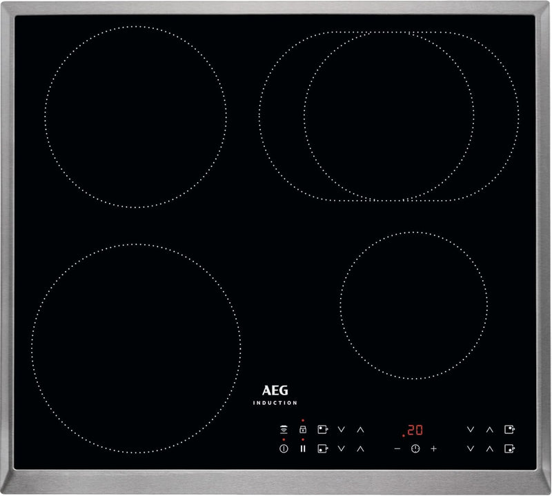 AEG IKB6431AXB Autarkes Kochfeld/Induktion/Hob²Hood / 60 cm/Edelstahlrahmen / 4 Kochzonen/Powerfunkt