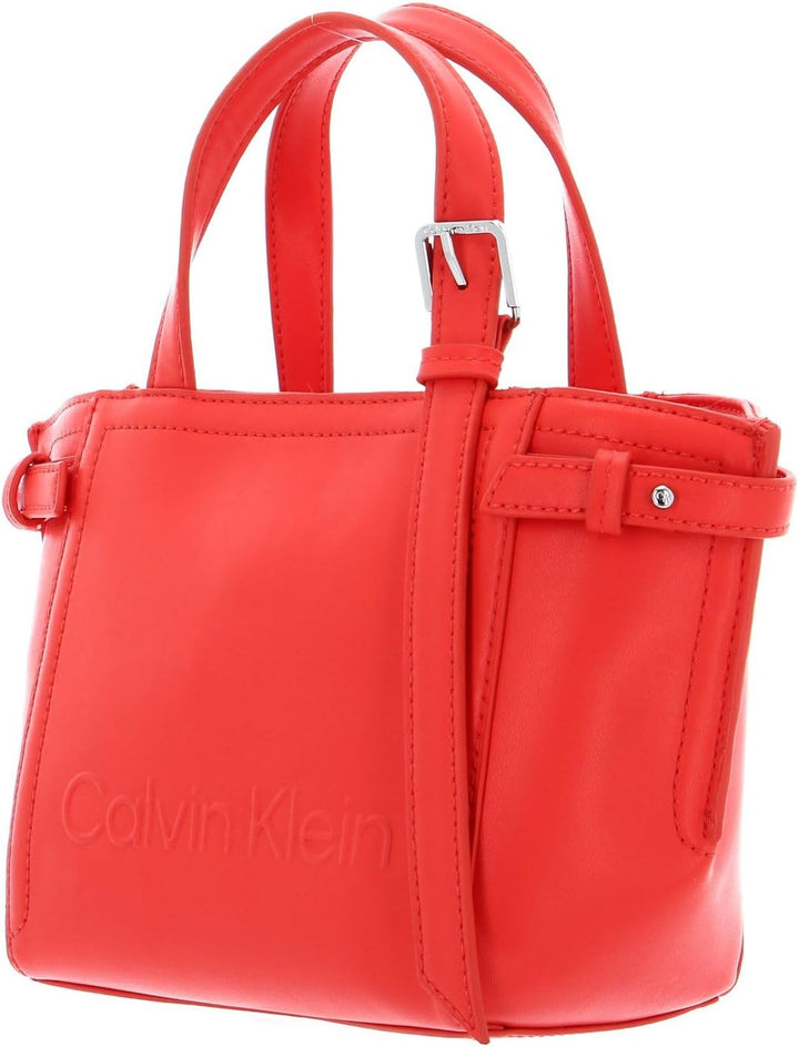 Calvin Klein Minimal Hardware Mini Tote Deep Orange