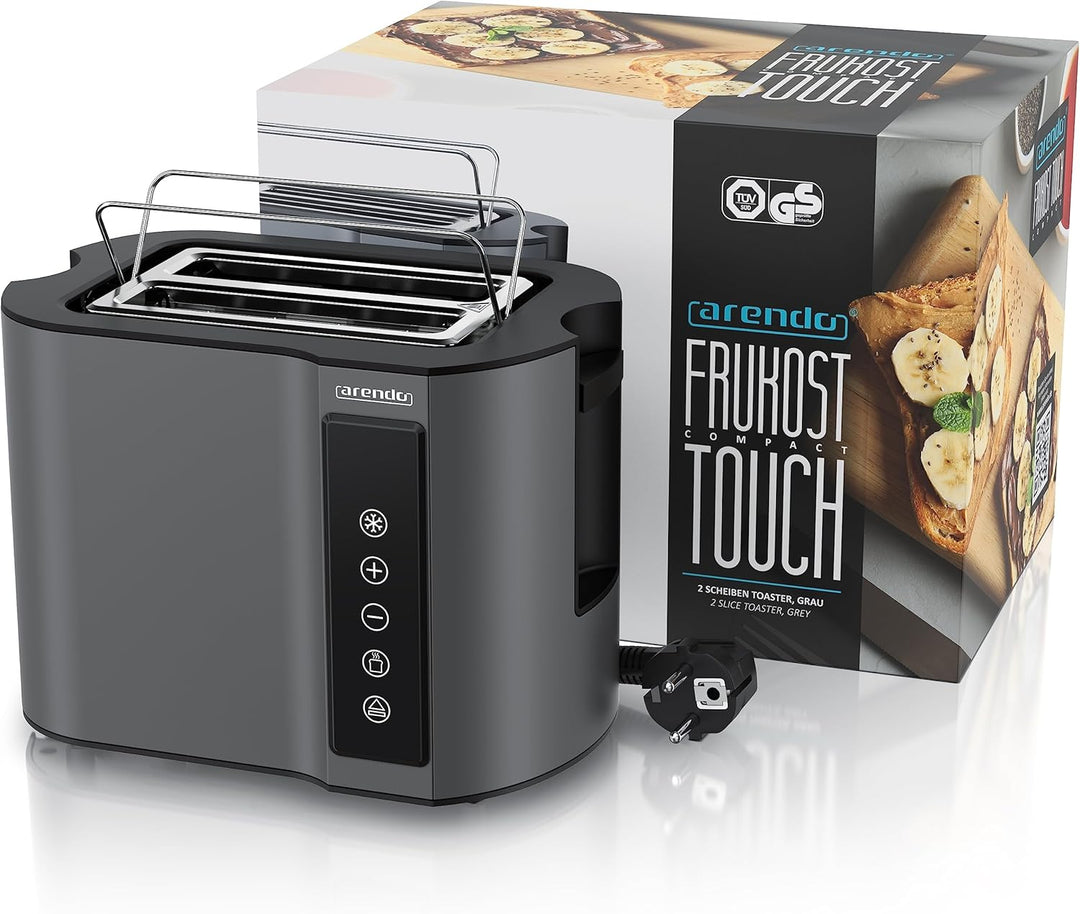 Arendo - Touch Toaster 2 Scheiben Edelstahl - Touchpanel - digital Display Restzeitanzeige - 800 W –