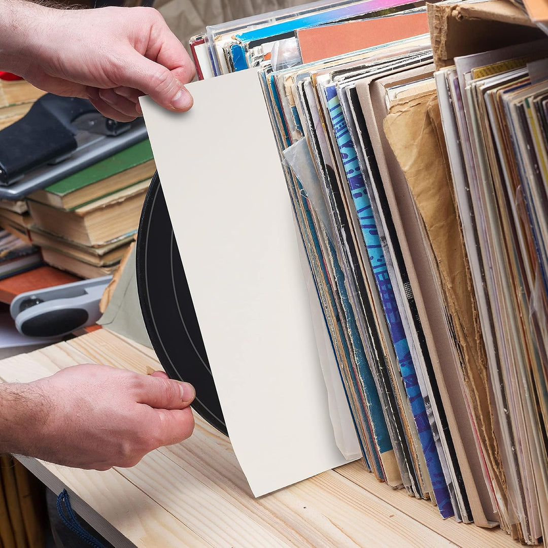 Belle Vous Weisse Schallplatten Hüllen Vinyl Hüllen 12 Zoll (25 Stk) – LP Hüllen 31x31cm – LP Schutz