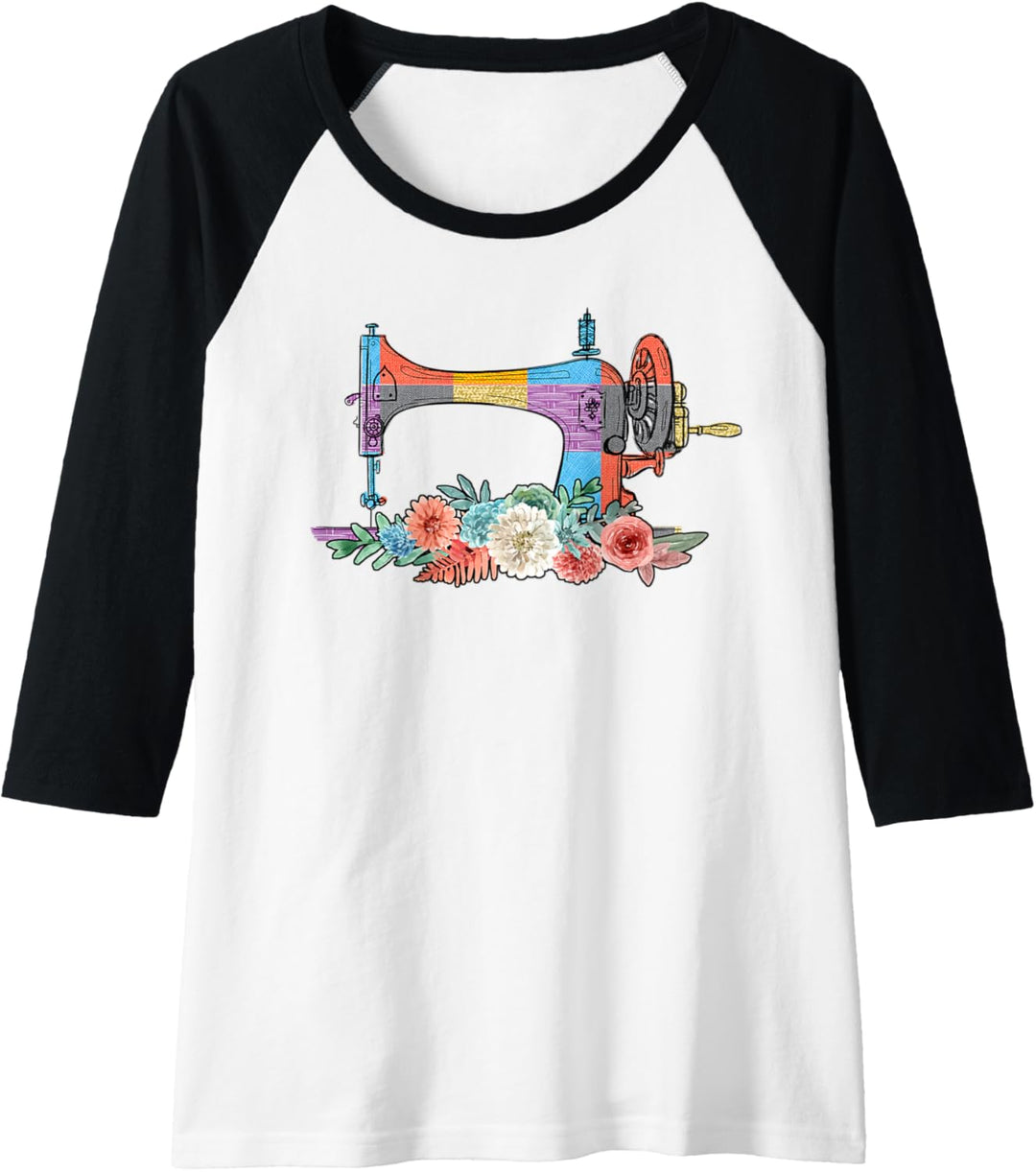 Damen Nähen Nähmaschinen Handarbeit - Blumen Näher Schneider Raglan