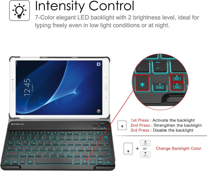FINTIE Tastatur Hülle für Samsung Galaxy Tab A 10,1 2016 T580N/ T585N - Schutzhülle mit [Hintergrund