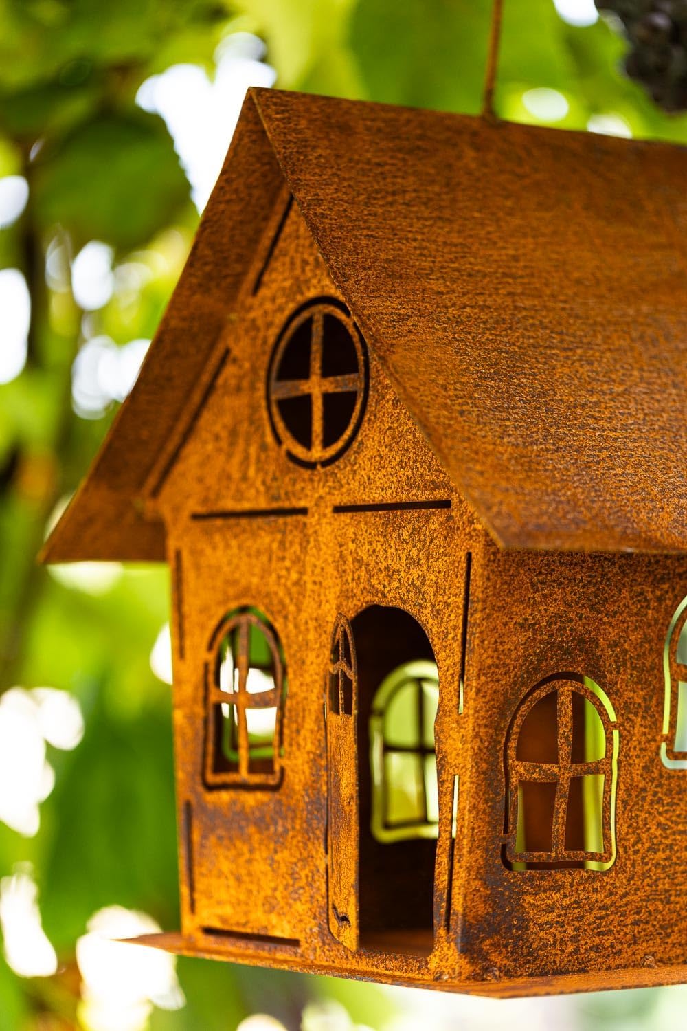 Edelrost Garten Deko Windlicht Vogelhaus Hexenhaus Gartendekoration Dekorieren rostige Dekoration La