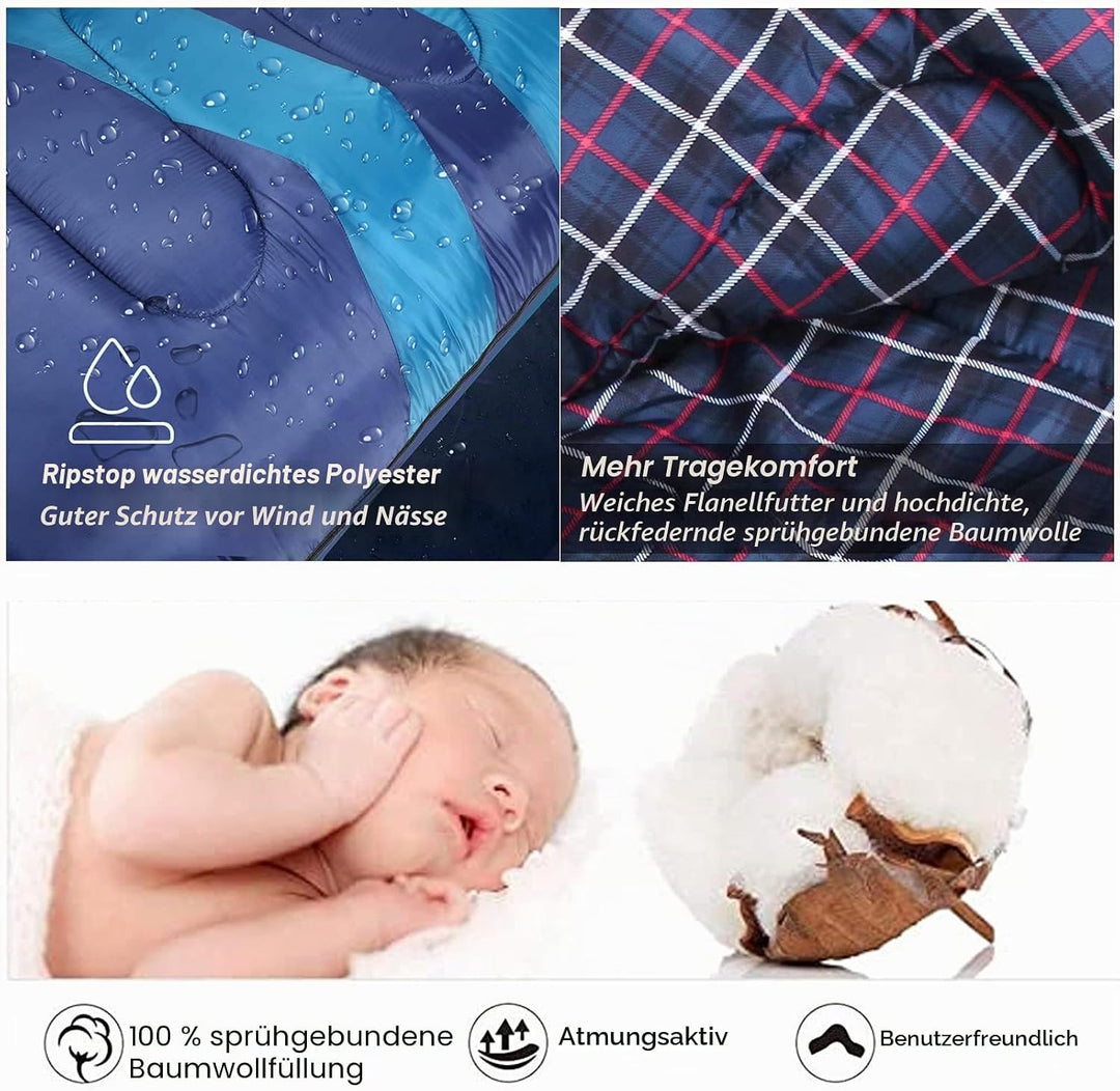 3-4 Jahreszeiten 1,6 kg Flanell Schlafsack Bedeckt Winter, Herbst, Frühling, Hergestellt aus Hohlfas