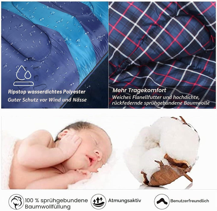 3-4 Jahreszeiten 1,6 kg Flanell Schlafsack Bedeckt Winter, Herbst, Frühling, Hergestellt aus Hohlfas