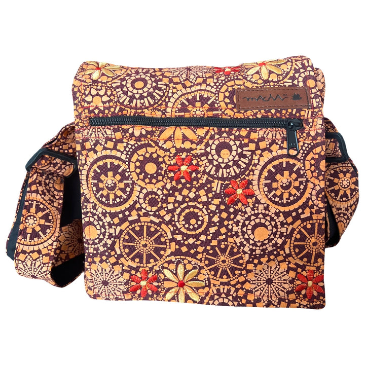 Damen Baumwolle Umhängetasche Indische Ethno Stil Boho Maliprint Tasche Baumwolle satche l mit Klapp