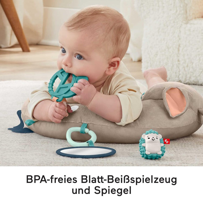 Fisher-Price HJJ16 - Rehkitz Spielkissen zum Spielen in Bauchlage mit Spiegel, BPA-freiem Beissring