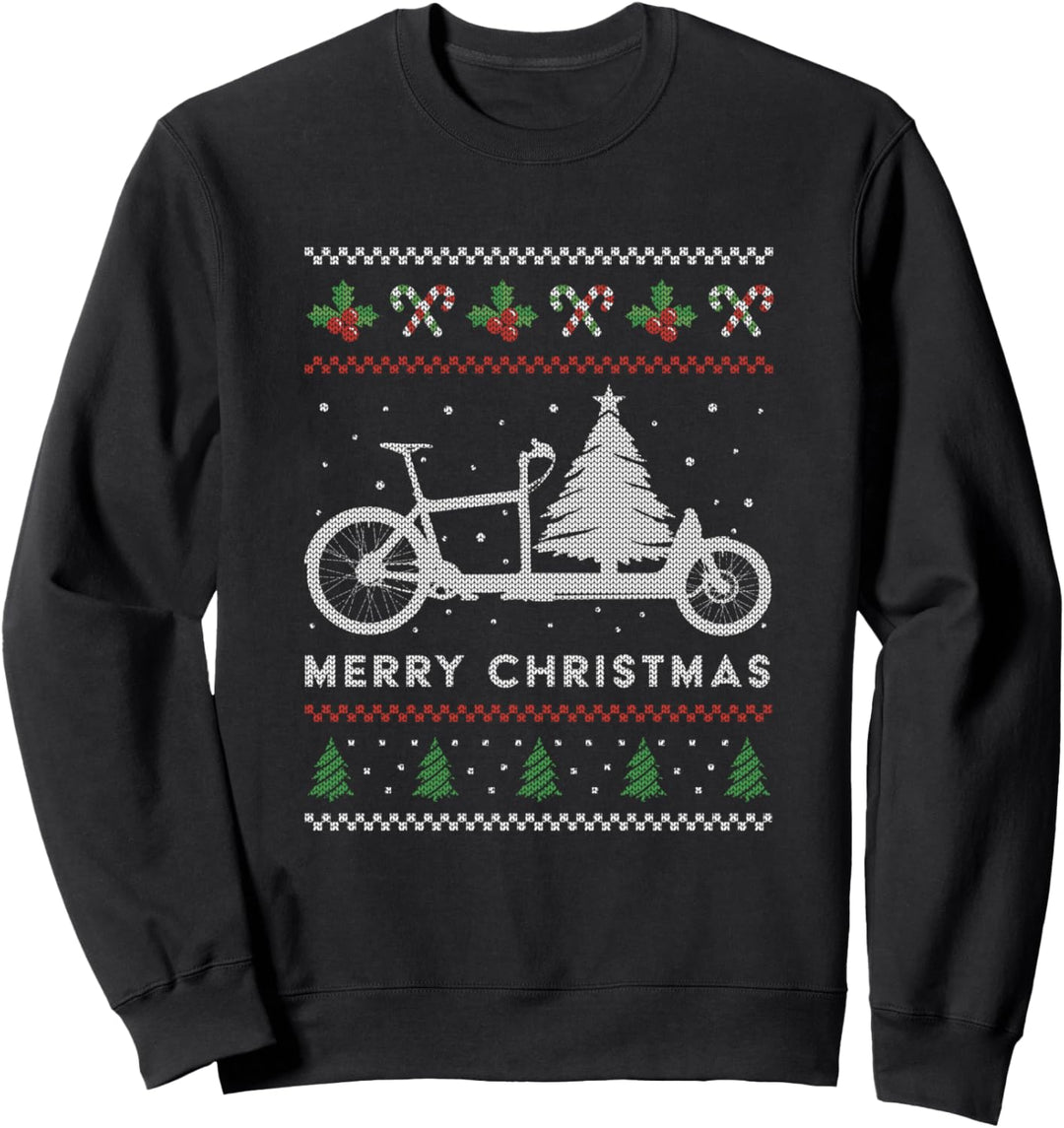 Ugly Christmas Sweater Lastenrad Fahrrad Kurierfahrer Sweatshirt