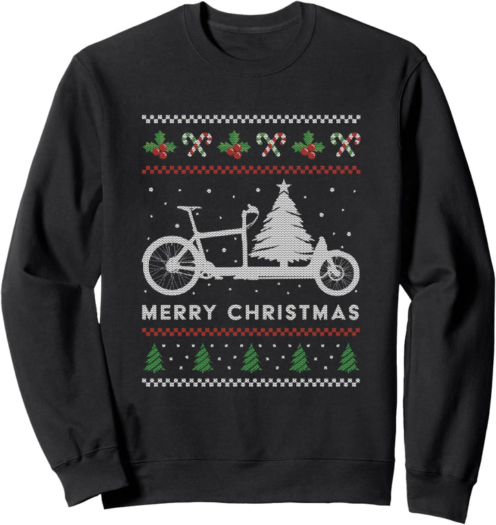 Ugly Christmas Sweater Lastenrad Fahrrad Kurierfahrer Sweatshirt