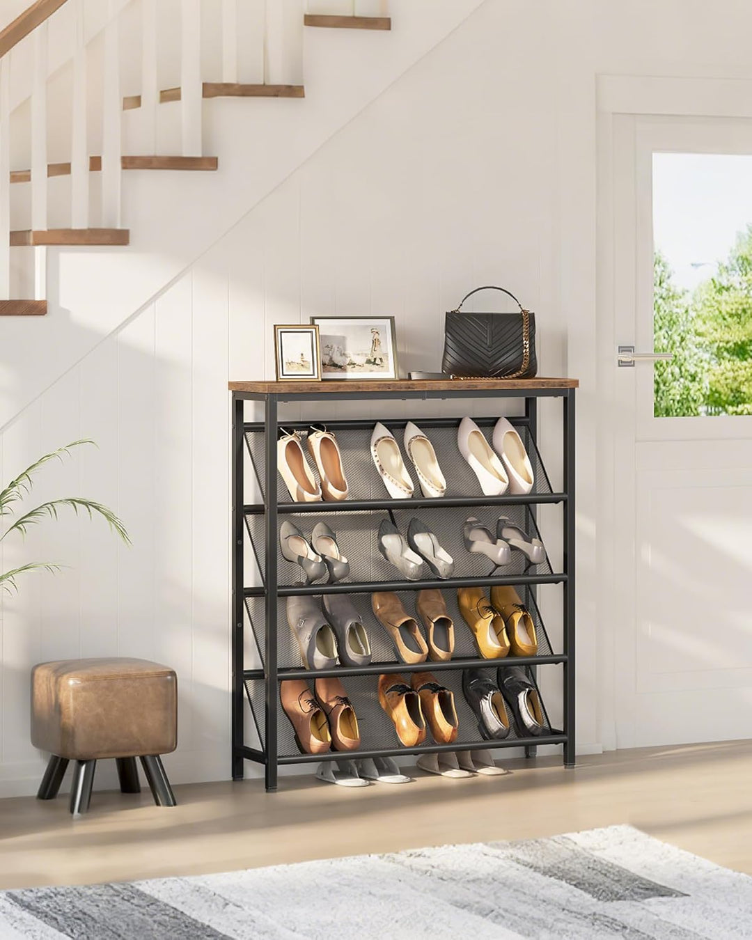 Schuhregal, 5-stufige Schuhablage, Schuhschrank schmal, Schuhständer, Schuhaufbewahrung, Schuh-Organ