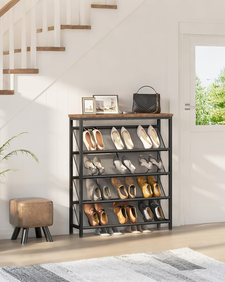 Schuhregal, 5-stufige Schuhablage, Schuhschrank schmal, Schuhständer, Schuhaufbewahrung, Schuh-Organ