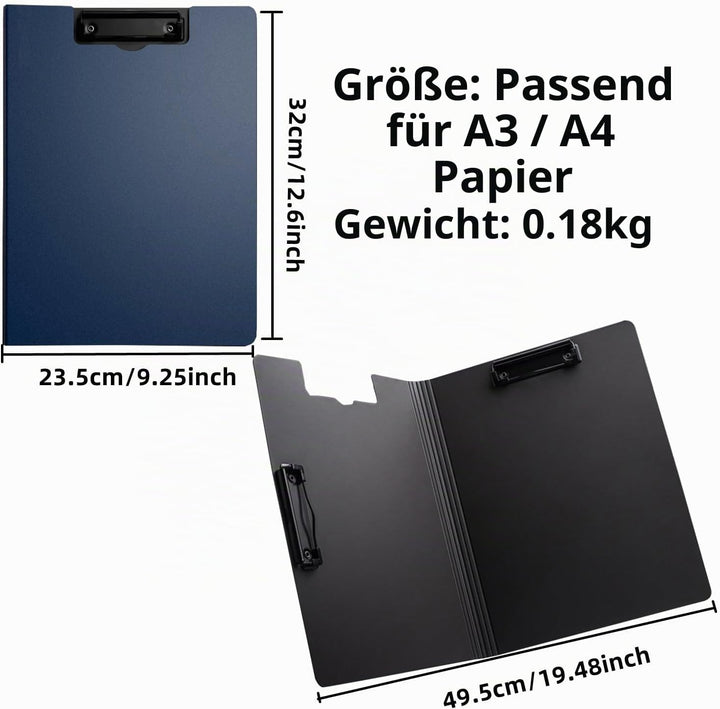 A4 Klemmbrett Ordner, 6er Doppelclip Schreibbrett, Zwischenablage Schreibblock für Geschäft, Büro, S