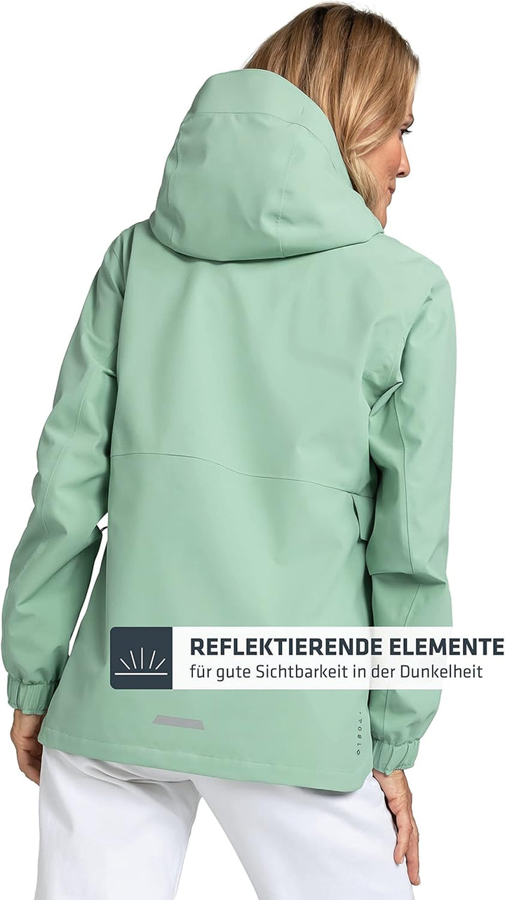Schöffel Damen Jacket Lausanne L, Funktionsjacke mit Kapuze, wasserdichte Übergangsjacke mit Pack-Aw
