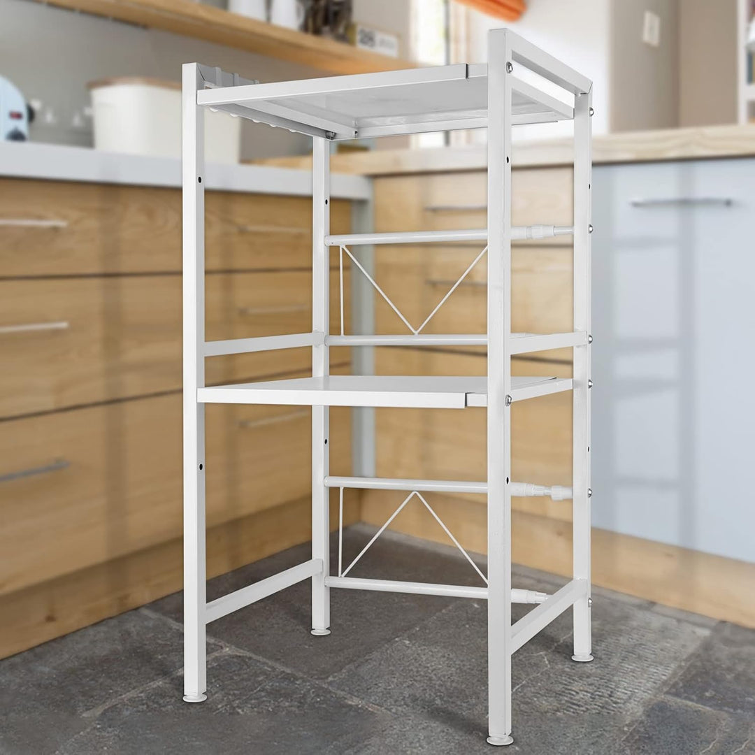 XDAILUYYDS Mikrowellen Regal, Ofengestell, 2-lagiges Erweiterbares Mikrowellenständer, Mikrowellenha