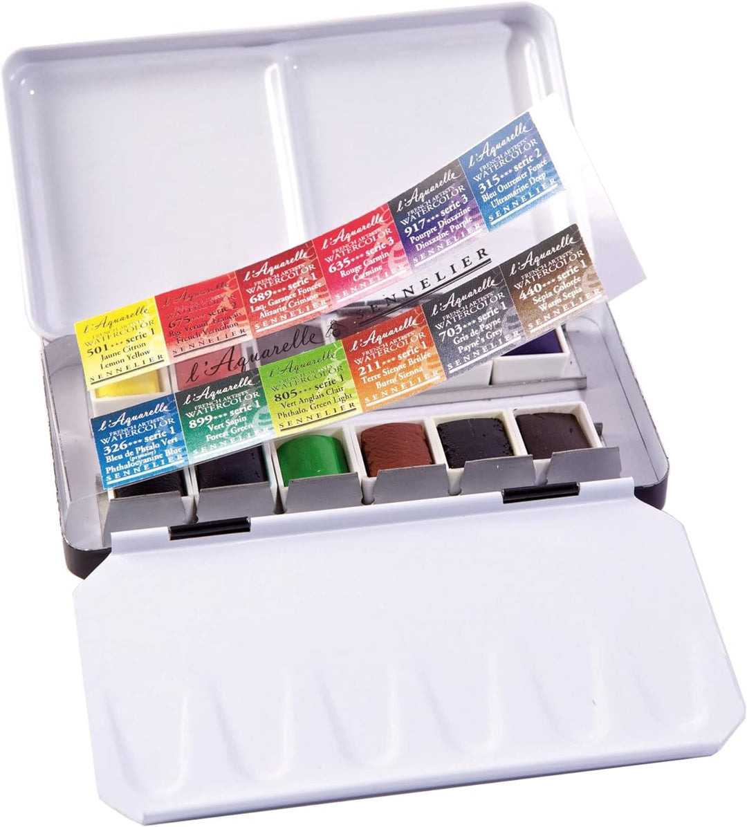 Sennelier Aquarell Zinn Metallic 12-teilig Pocket Set 12 Unité (Lot de 1) gelb, 12 Unité (Lot de 1)