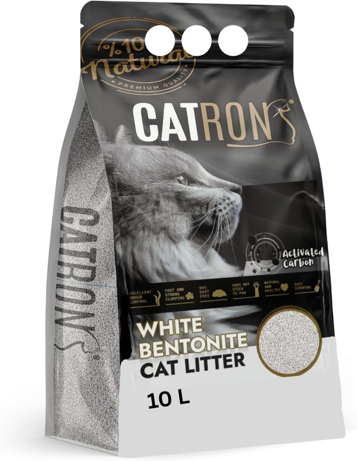 Vorteilspack 2×10 L Catron klumpende Katzenstreu Activated Carbon – Bentonitstreu mit Aktivkohle, ex