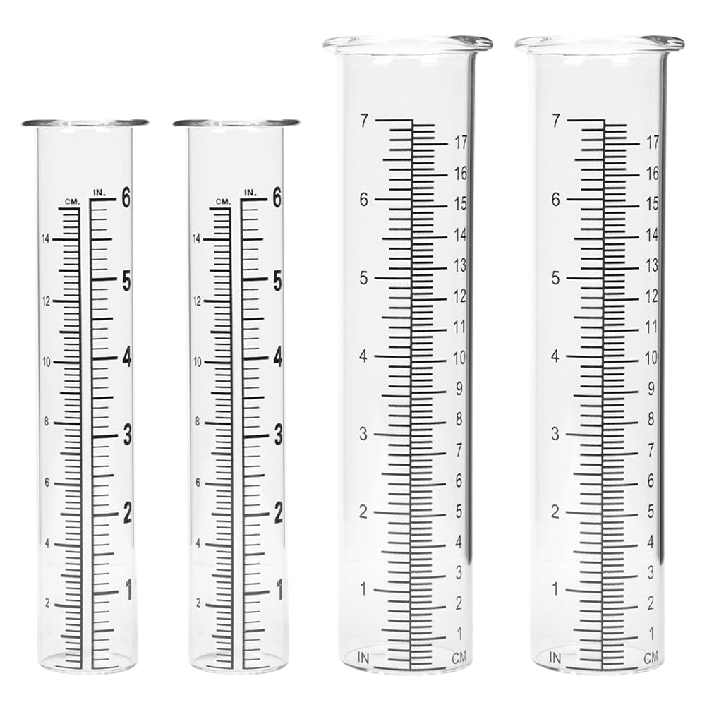 DOITOOL Ersatzglas Für Regenmesser 4 X Regenmesser Für Aussenbereich Regenmesser-Ersatzrohr Für Gart