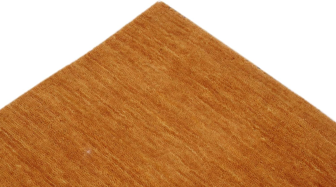RUG PRINCE Wollteppich Gabbeh Uni 80x200 Handgewebt Läufer Gelb Einfarbig Handarbeit Zimmer Gelb 80x