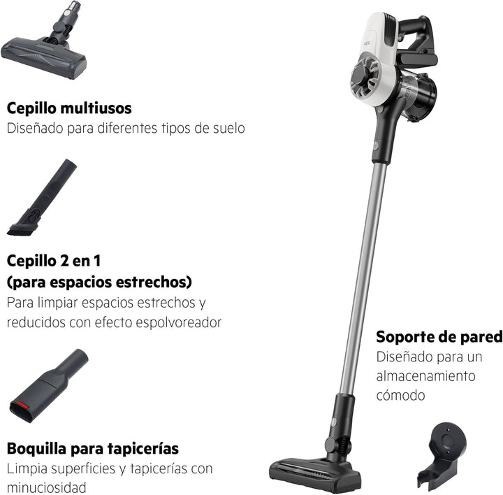 AEG 3000 kabelloser Staubsauger AP31CB18IW, kabelloser Stick mit 30 Minuten Laufzeit, leicht und wen