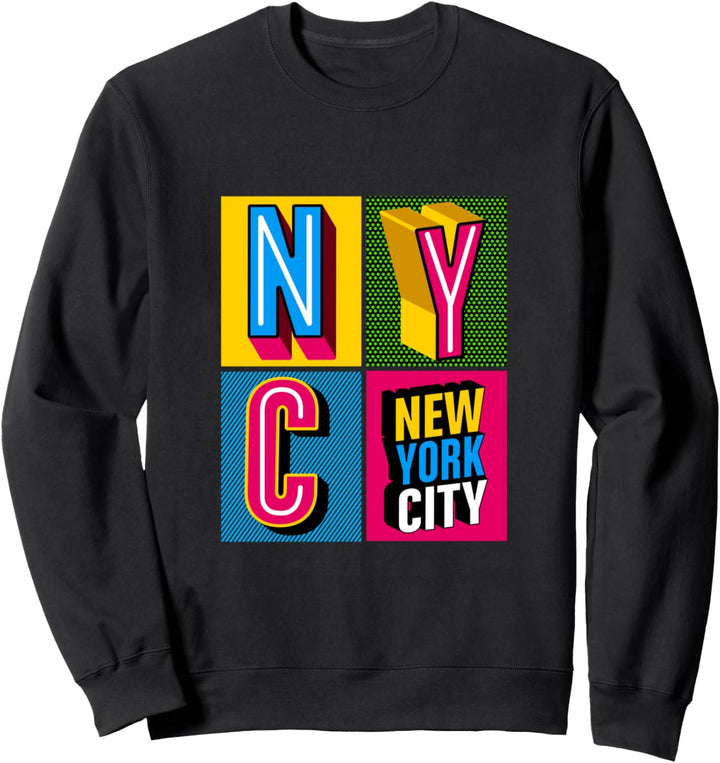 Cool Retro New York City Pop Art Style Illustration Graphic Sweatshirt