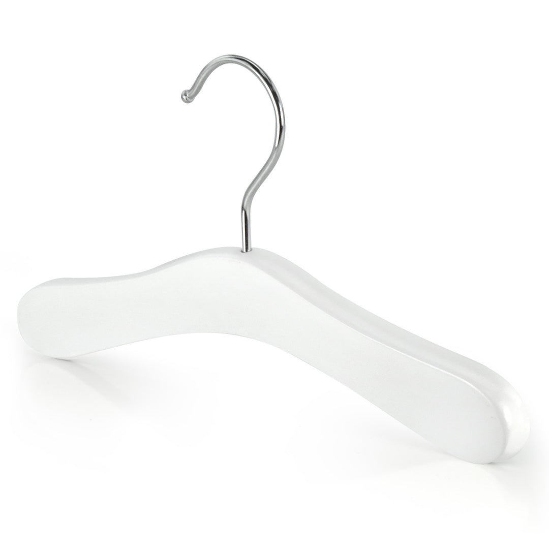 Hangerworld - Echtholz Baby Kinder Kleiderbügel, 12 Stück - Weiss - 25cm