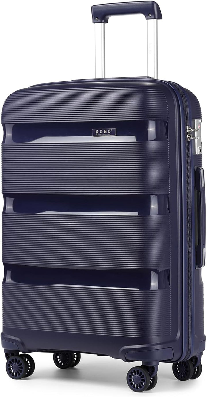 KONO Koffer Trolleys Reisekoffer mit TSA Schloss M (55cm Handgepäck) Dunkelblau, L (65cm Mittelgross