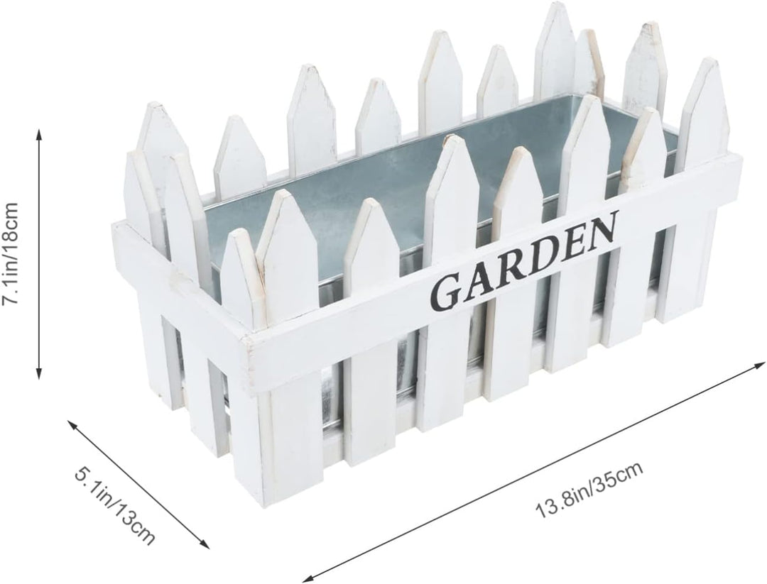 Cabilock 1stk Holzzaun Pflanzer Rechteckiger Zaunblumentopf Gartenzaunplatte Holzzaun Blumentopf Ras