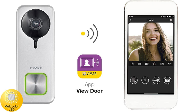 VIMAR K40960 Video-Türklingel-Set, 1 Doorbell WiFi 40960, View Door App, Kamera mit Nachtsicht, SD-K