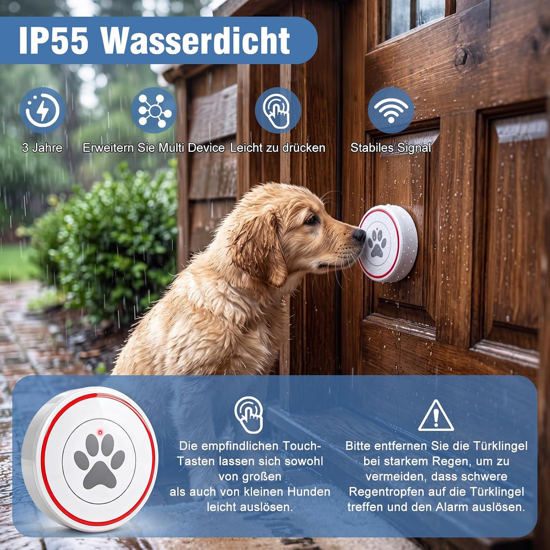 ChunHee Katzenklingel/Hundeklingel Buzzer Hund Haustier Türglocken Sensor Berührt Wasserdicht Türkli