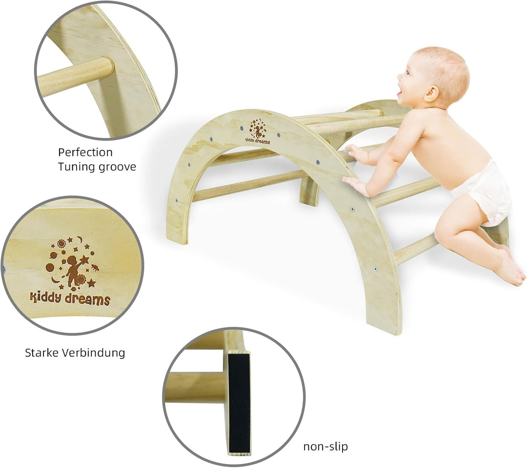 CCLIFE Kletterbogen ab 1 Jahr Pikler Montessori Art Klettergerüst Indoor Klettern Kinder Baby Holz H