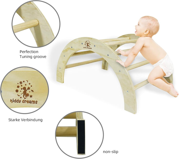 CCLIFE Kletterbogen ab 1 Jahr Pikler Montessori Art Klettergerüst Indoor Klettern Kinder Baby Holz H