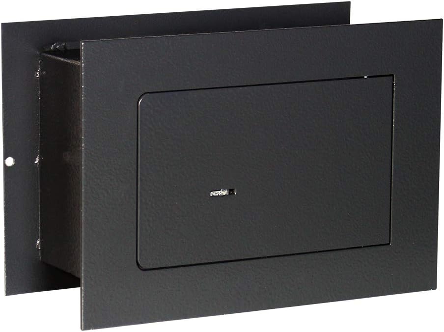 Rottner 3080 Wandtresor Dolomit 1 Schwarz, Doppelbartschloss, Feuerfalz,Schlüssel,Mauertresor,Wandsa