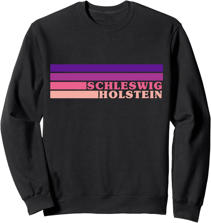 Schleswig Holstein - 70er Retro Streifen Vintage Style Sweatshirt