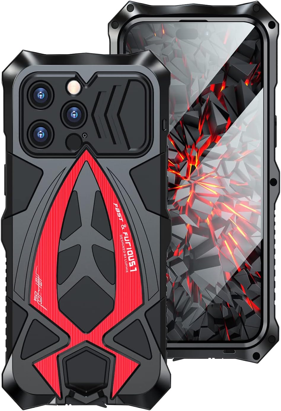 CeeEee Kompatibel mit iPhone 14 Pro Max Hülle 2022 360 Grad Outdoor Metall und Silikon Handyhülle fü