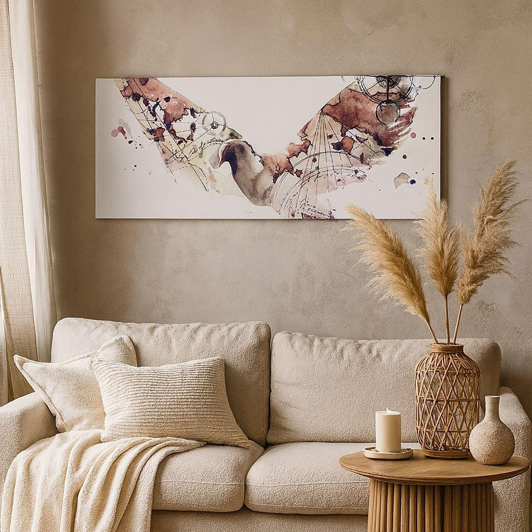 Panorama Bilder auf Leinwand Vogel Abstraktion Leinwandbild 90x30cm Wandbilder Dekoration Wohnzimmer