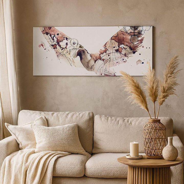 Panorama Bilder auf Leinwand Vogel Abstraktion Leinwandbild 90x30cm Wandbilder Dekoration Wohnzimmer
