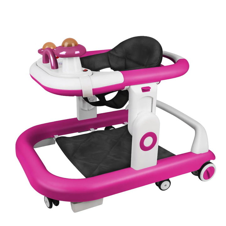 Lauflernhilfe 4 in 1, Drehspiess mit Tablett für musikalische Aktivitäten, für Babys, mit interaktiv