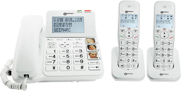 Geemarc Amplidect 295 Combi Duo - Verstärktes Festnetztelefon und zusätzliche Mobilteile mit Anrufbe