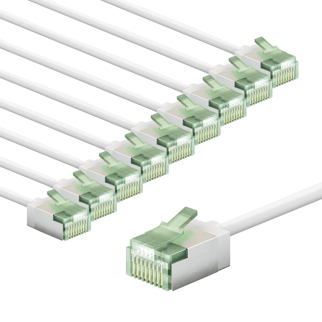 goobay CAT 8.1 Netzwerkkabel im 10er Set/Patchkabel geschirmt, super-Flexible, U/FTP/CU Ethernet Kab
