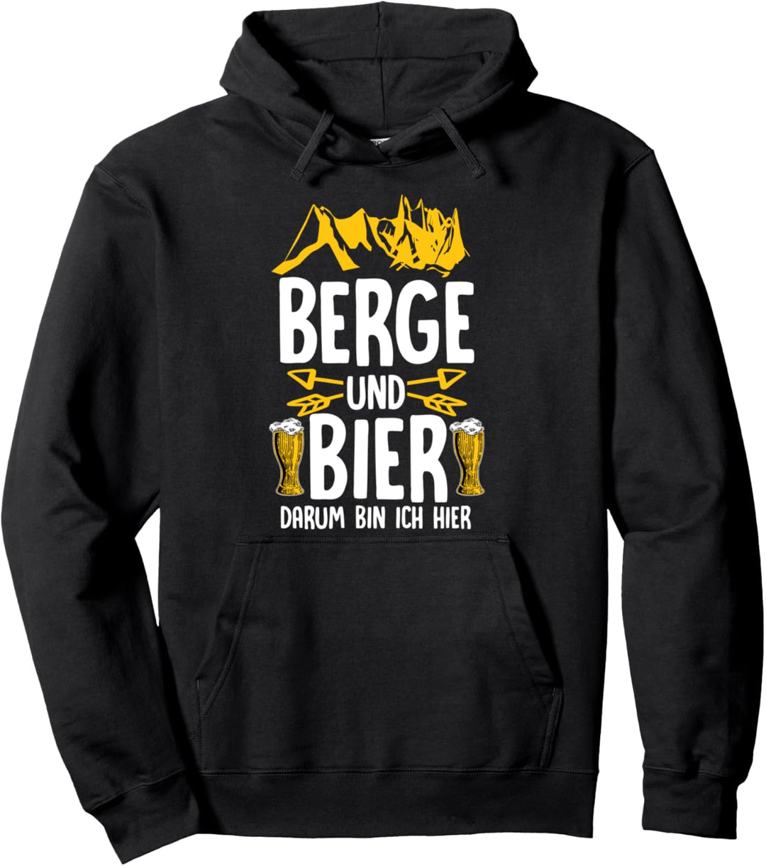 Walking Pilgern Pulli Berge und Bier darum bin ich hier Pullover Hoodie