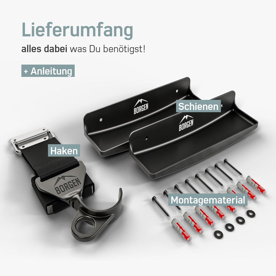Borgen Fahrrad Wandhalterung - einstellbare Fahrradhalterung für die Wand - E-Bike, Rennrad, MTB, Re