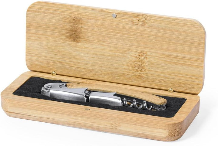 eBuyGB Kellnermesser aus Holz/Metall verpackt in schöner Box mit persönlicher Namensgravur, Kellnerb