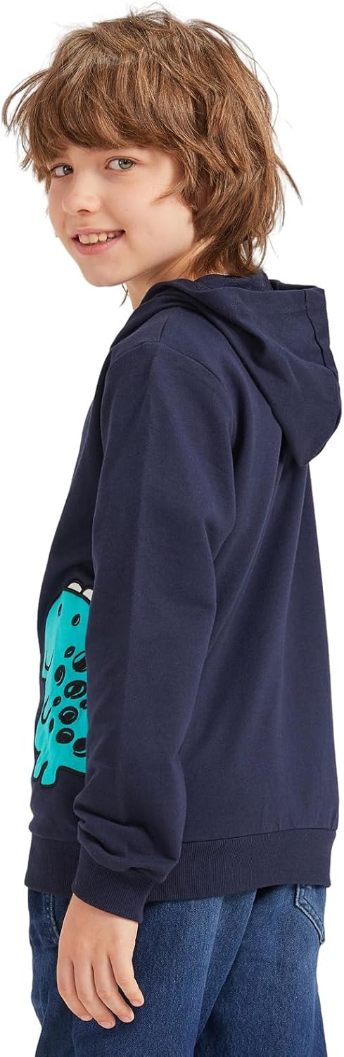 Alleen Jungen Sweatjacke Hoodie Langarm Baumwolle Kinder Pullover Dino Kapuzenpullover Jacke mit Kap