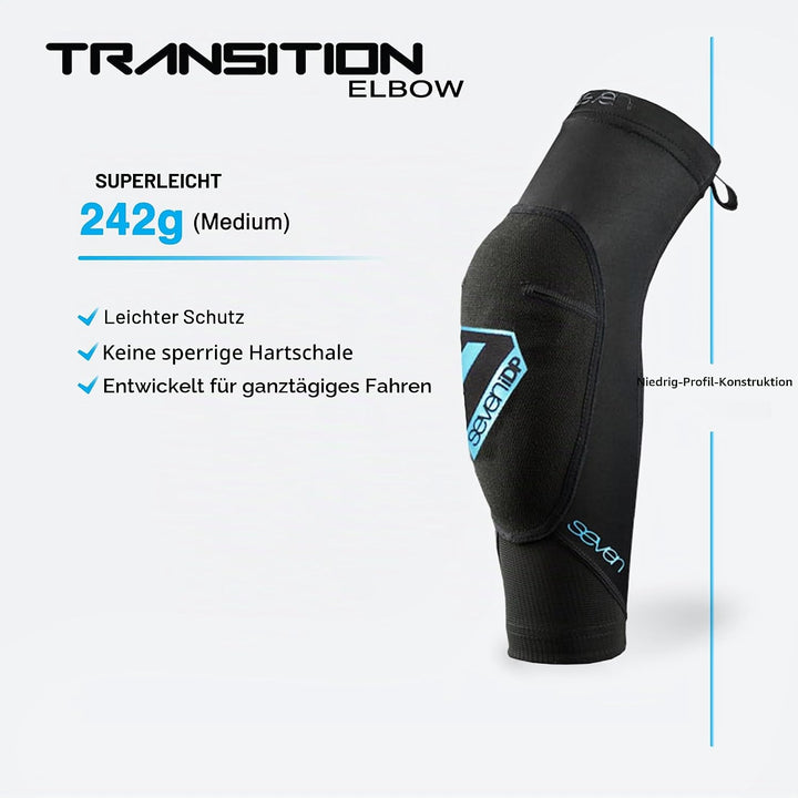 Seven iDP 7iDP Transition Ellbogenschützer – Leichter &amp; Flexibler Schutz S schwarz-blau, S schwarz-b
