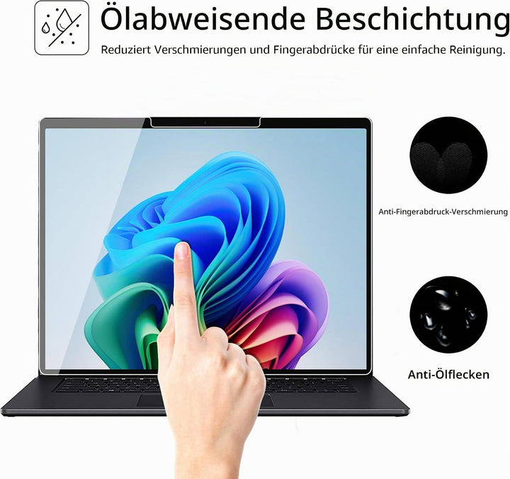 Megoo [2 Stück]-Schutzfolie für Microsoft Surface Laptop 7,kratzfest,hochempfindlich,Surface Pen kom