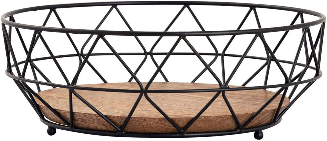 casamia Obstkorb Set 2 Stück Metall Brotkorb Obstschale rund Neo ø 28 H 10 cm Metall schwarz
