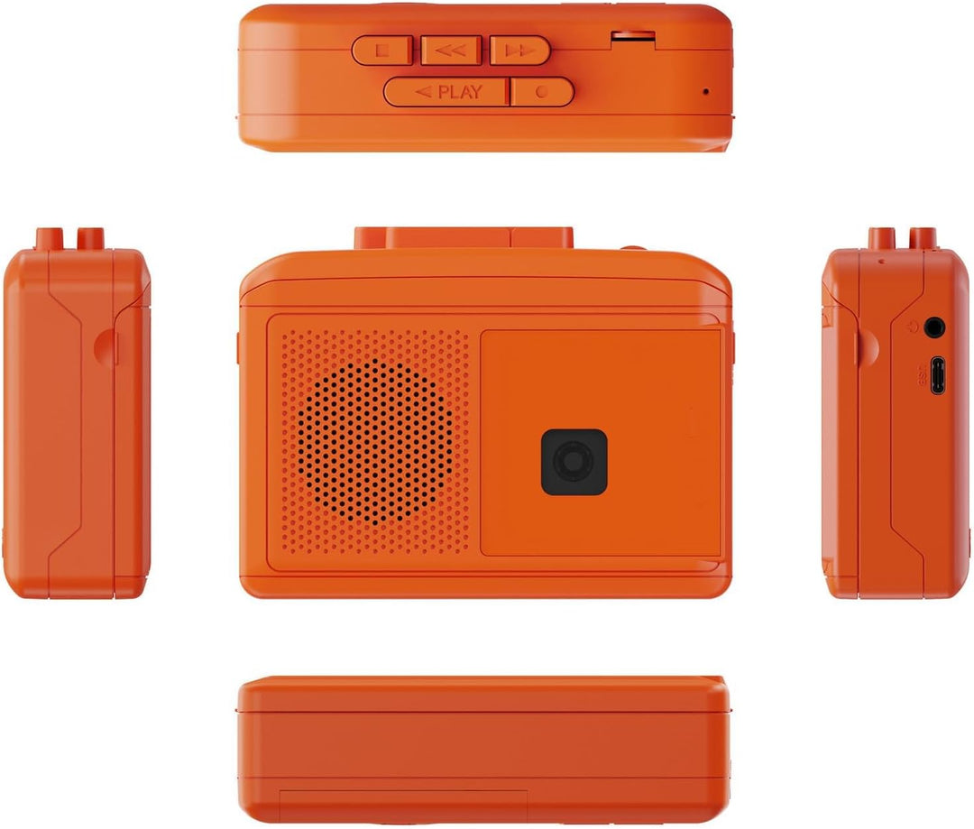 Tonysa Tragbarer Kassettenspieler mit Lautsprecher, Personal Retro Tape Player mit USB C -Kabelstrom